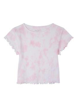 T-Shirt Pepe Jeans Hermione Tie Dye Rose Fille