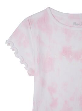 T-Shirt Pepe Jeans Hermione Tie Dye Rose Fille