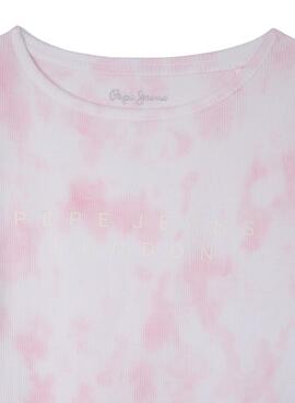 T-Shirt Pepe Jeans Hermione Tie Dye Rose Fille
