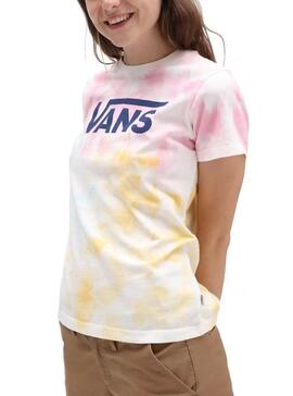 T-Shirt Vans Logo Wash Tie Dye Multicolore Pour Femme