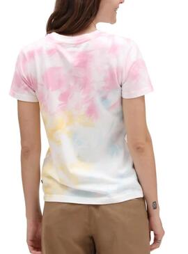 T-Shirt Vans Logo Wash Tie Dye Multicolore Pour Femme