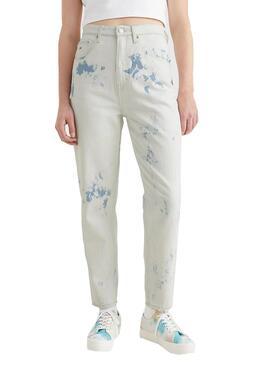 Jeans Tommy Jeans Mom Blanc Femme
