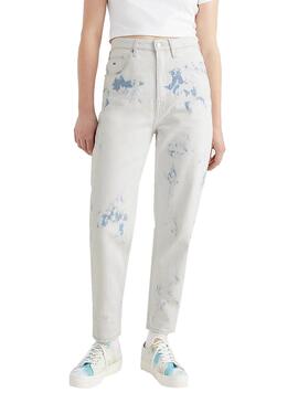 Jeans Tommy Jeans Mom Blanc Femme