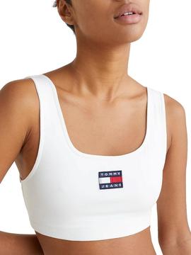 Top Tommy Jeans Super Crop Blanc Pour Femme