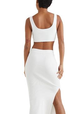 Top Tommy Jeans Super Crop Blanc Pour Femme