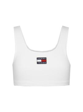 Top Tommy Jeans Super Crop Blanc Pour Femme