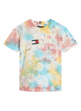 T-Shirt Tommy Hilfiger Tie Dye Multicolore Pour Garçon