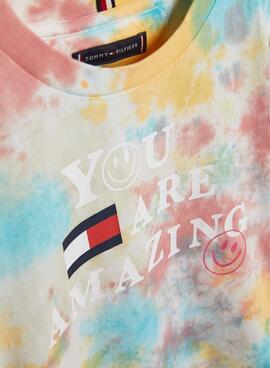 T-Shirt Tommy Hilfiger Tie Dye Multicolore Pour Garçon