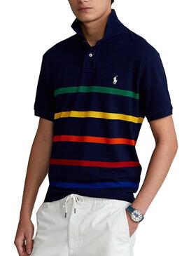 Polo Polo Ralph Lauren Rayures Bleu Marine Pour Homme