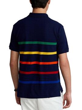 Polo Polo Ralph Lauren Rayures Bleu Marine Pour Homme