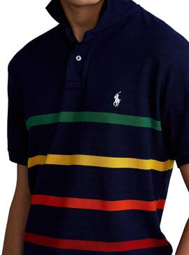 Polo Polo Ralph Lauren Rayures Bleu Marine Pour Homme