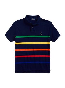 Polo Polo Ralph Lauren Rayures Bleu Marine Pour Homme