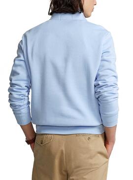 Sweat Polo Ralph Lauren Sport Zip Bleu Homme