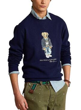 Sweat Polo Ralph Lauren Bear Bleu Marine Pour Homme
