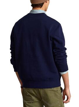 Sweat Polo Ralph Lauren Bear Bleu Marine Pour Homme