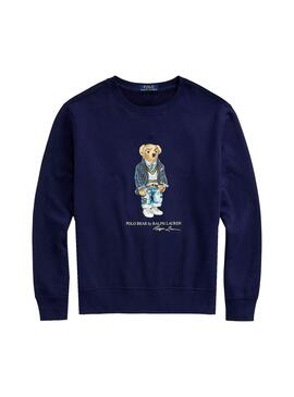 Sweat Polo Ralph Lauren Bear Bleu Marine Pour Homme