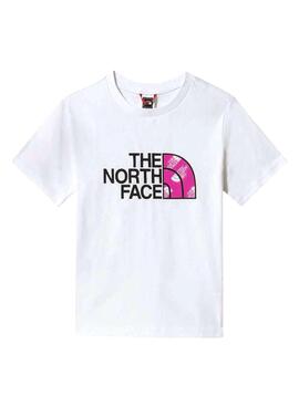 T-Shirt The North Face Easy Blanc Rose Pour Fille