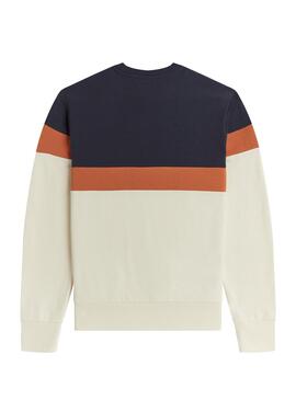 Sweat Imprimé Fred Perry Block Beige Pour Homme
