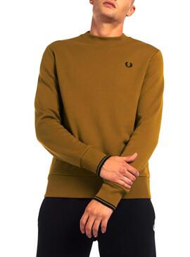 Sweat Fred Perry Col Rond Moutarde Homme