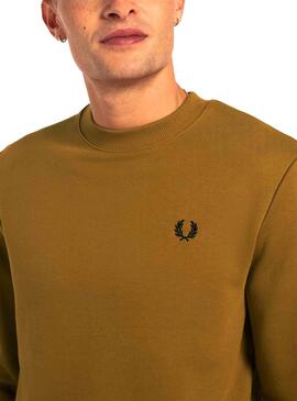 Sweat Fred Perry Col Rond Moutarde Homme