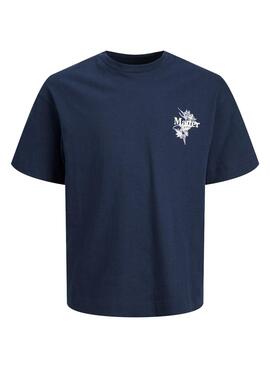 T-Shirt Jack & Jones Flows Bleu Marine Pour Garçon