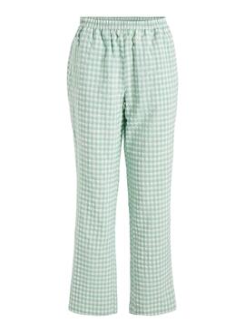 Pantalon Vila Gingsie Cadres Vert pour Femme