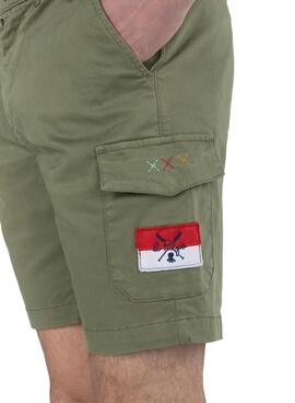 Bermuda El Pulpo Patch Cargo Vert Homme