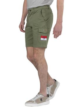 Bermuda El Pulpo Patch Cargo Vert Homme