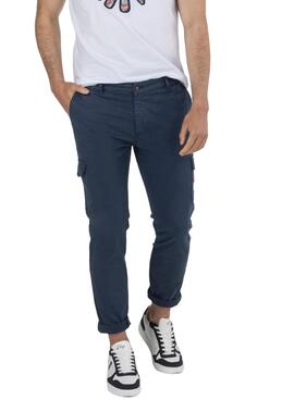 Pantalon El Pulpo Patch Cargo Bleu Marine Homme