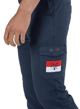 Pantalon El Pulpo Patch Cargo Bleu Marine Homme