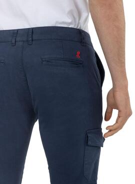 Pantalon El Pulpo Patch Cargo Bleu Marine Homme