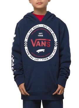 Sweat Vans Logo Check Bleu Marine Pour Garçon