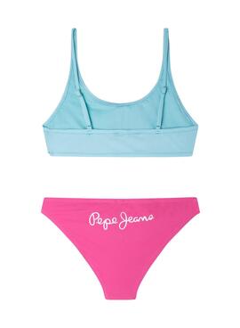 Bikini Pepe Jeans Jessa Bleu Et Rosa Pour Fille