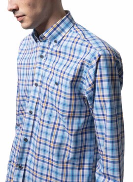 Chemise Klout Madras Bleu pour Homme