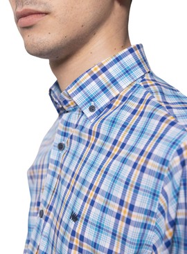 Chemise Klout Madras Bleu pour Homme