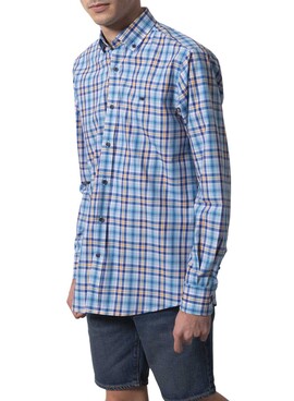 Chemise Klout Madras Bleu pour Homme