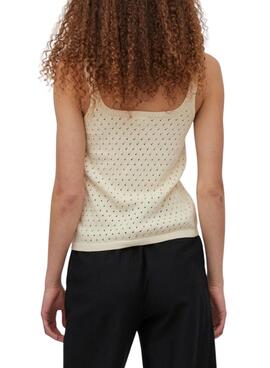 Top Vila Calado Visible Beige  pour Femme