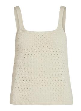 Top Vila Calado Visible Beige  pour Femme