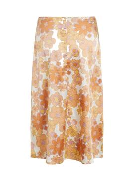 Jupe Vila Visati Flores Orange pour Femme