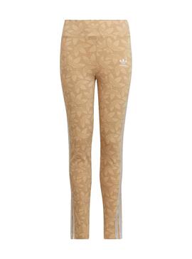 Leggings Adidas Originals Logos Beige pour Fille