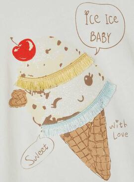 T-Shirt Name It Glace Florence Blanc pour Fille
