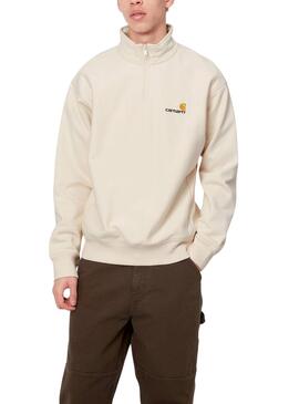 Sweat Carhartt Half Zip American Script Beige