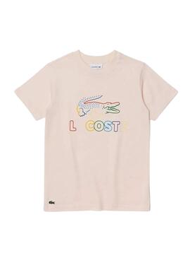 T-Shirt Lacoste Logo Total Colour Rose Mini