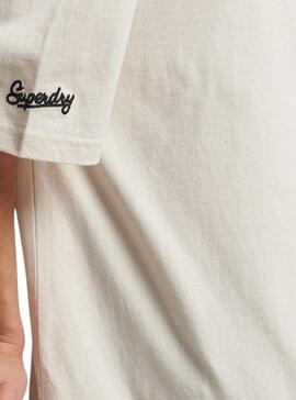 T-Shirt Superdry Vintage Collegiate Beige Femme