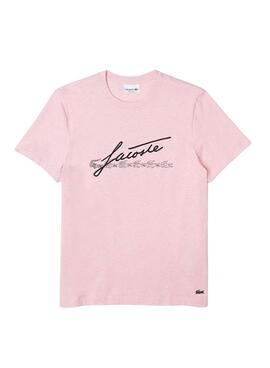 T-Shirt Lacoste Firma Rose pour Homme