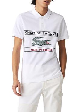 Polo Lacoste Made In France Blanc pour Homme