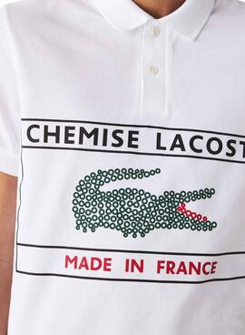 Polo Lacoste Made In France Blanc pour Homme