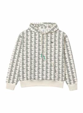 Sweat Lacoste LIVE Blanc et Vert pour Homme et Femme.