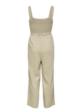 Jumpsuit Only Mélange Lin Beige pour Femme