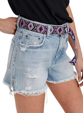 Short Jeans Only Robin Vintage Bleu pour Femme
